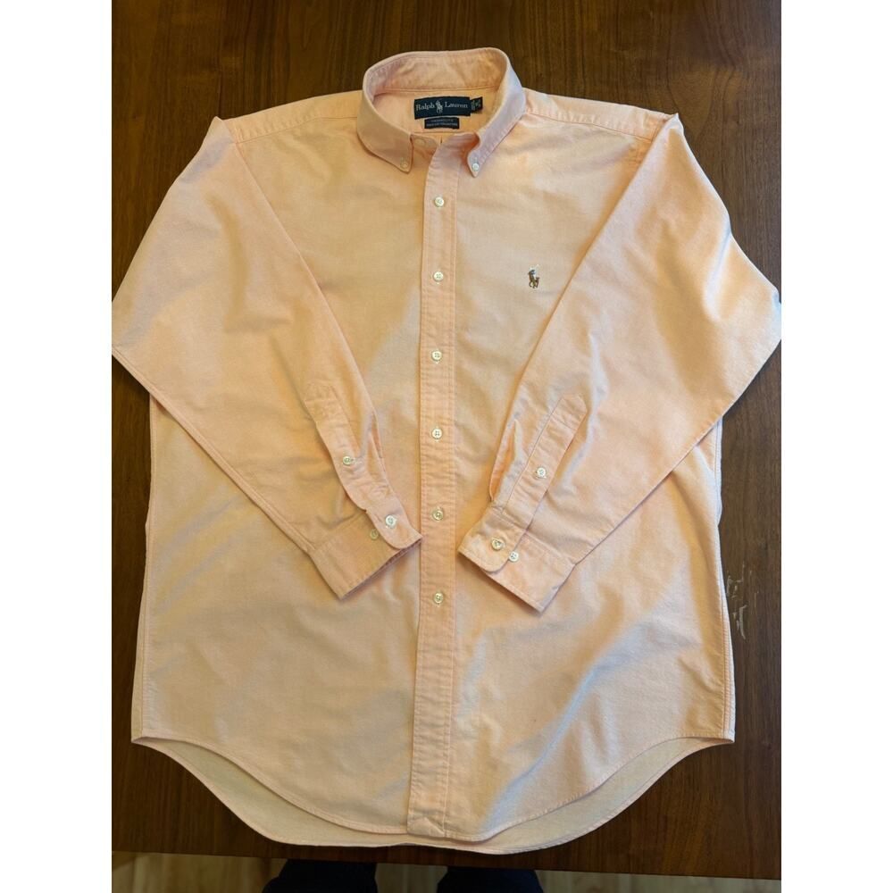 Polo Ralph Lauren Men's Yarmouth Peach Oxford Button-Down Shirt - Size 16-32/33